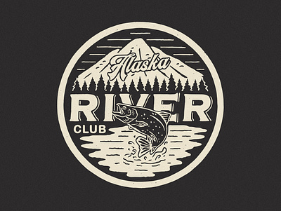 Alaska River Club apparel design badge design branding clothing design graphic design illustration outdoor badge tshirtdesign vintage vintage design