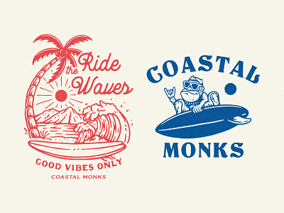 Coastal Monks apparel design badge design design graphic design illustration logo tshirtdesign ui vintage vintage design