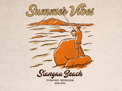 Summer Vibes apparel design artwork badge design clothing design design distressedunrest graphic design illustration vintage vintage design