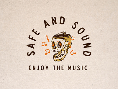 Safe and Sound apparel design badge design clothing design distressedunrest graphic design illustration logo tshirtdesign vintage vintage design