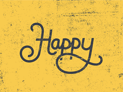 Happy happiness happy illustration lettering logo logotype script texture type typography vintage wordmark