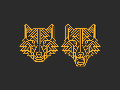 Wolf Icon abstract animal branding gold icon illustration logo tribal vector wild wolf