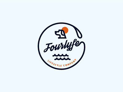 Fourlyfe Logo apparel badge calligraphy circle dog dogs lifestyle logo pets sun