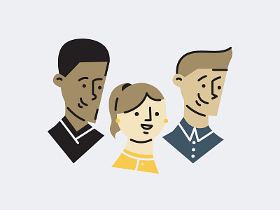 Small Team Illustration animation character characters diverse face illustration smile team video
