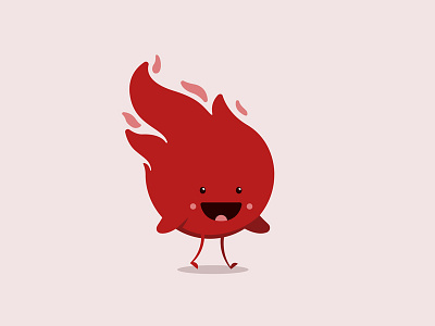 Frank the 🔥 character circle fire flame illustration simple smile walk walking whimsical