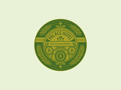 Palace Hotel badge bee emblem icon illustration logo nature plant seal typography