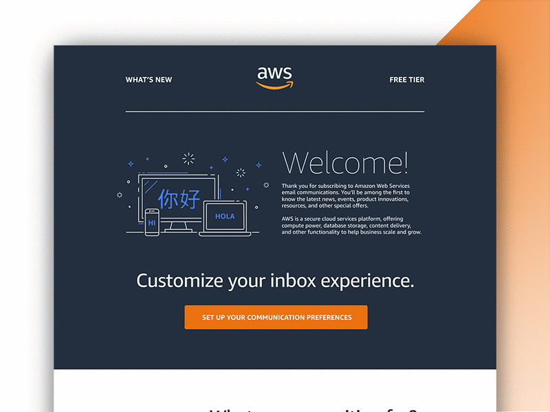 AWS Email Design and Illustration animation branding design email flat icon illustration line simple typography ui web