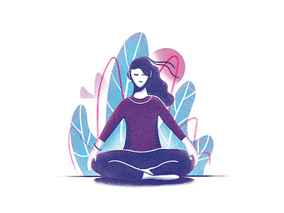 Motivation meet Meditation. flat illustration line meditation nature peace procreate self care simple texture yoga zen