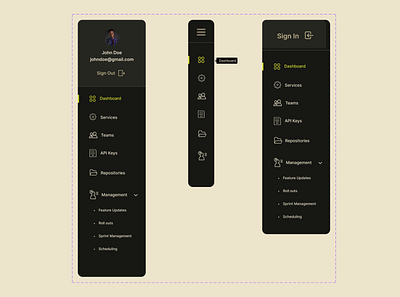 Dashboard Menus design product design ui uiux