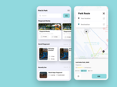 Park Location UI Design google fonts materialdesign unsplash