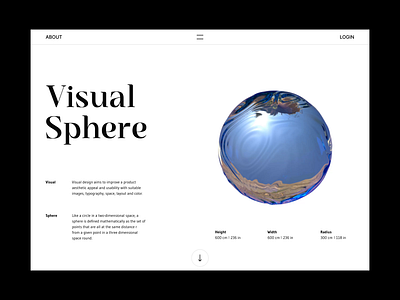 Visual Sphere 3d animation clean design figma inte interface layout motion graphics sphere ui visual