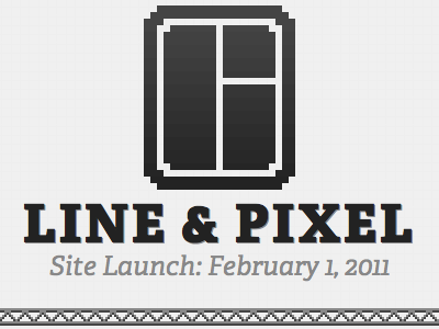 Site launch announcement pixel typography web