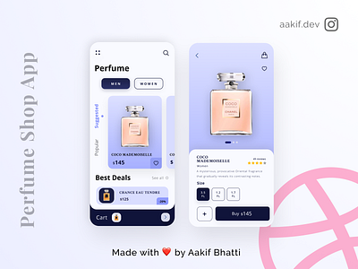 Perfume Shop App app app design appdesigner concept design ecommerce inspiration shopping app ui uidesign uitrend uiux uiuxdesigner