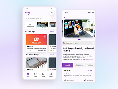 Savvy App (Freelancing platform) 📱