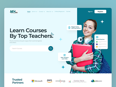 Education Platform Website Header