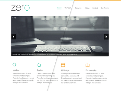 Zero - Responsive HTML5 WebSite business creative design flat minimal orange portfolio responsive turquoise website