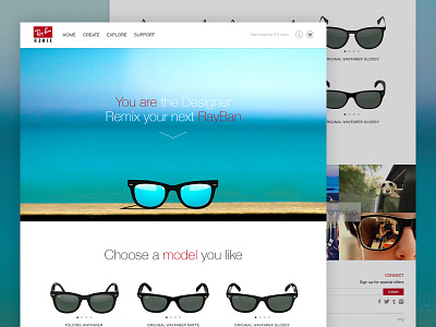 Rayban Remix Redesign clean e commerce rayban ui ux website