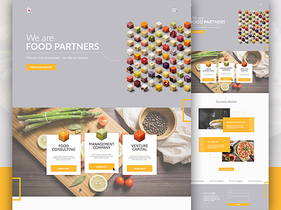 Food Partners homepage clean food homepage landing page parallax startup ui ux