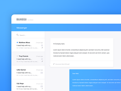 Messenger Web App app application chat clean email flat group messenger simple web