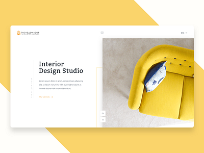 The Yellow Door - Homepage home interior design minimal site studio ui ux yellow