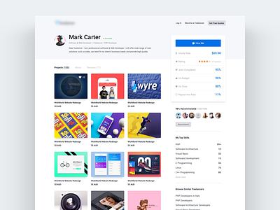 Portfolio Page - Freelancer® clean freelancer hire interface portfolio profile ui ux web