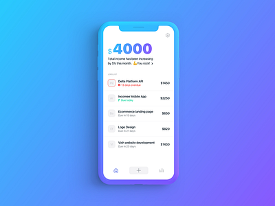 Incomee - Income Tracking App app clean earning freelance freelancer income ios minimal tracking