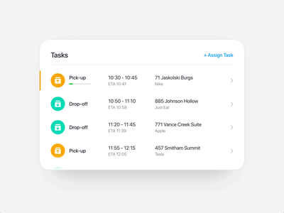 Tasks Tracking adobe xd animation clean delivery design flat interaction minimal platform prototype task task management tracking ui ux website