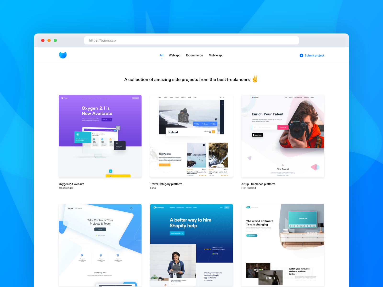 Buona.co - A collection of the best freelancers' side projects by ...