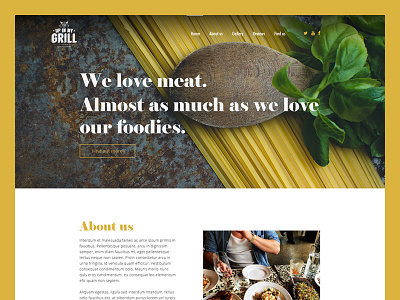Up My Grill Website eat food gold minimal restaurant ui ux web webdesign website