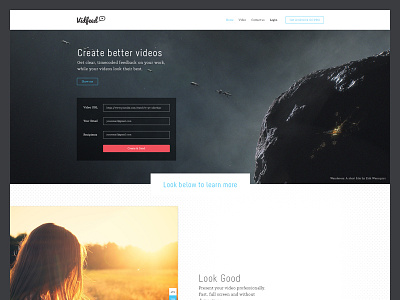 Vidfeed Homepage WIP blue blur brand logo minimal red ui ux video web design website wip