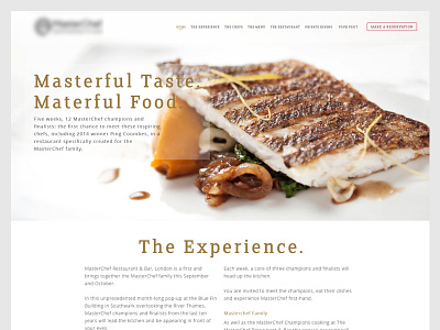 Restaurant Website chef design food gold red typography ui ux website