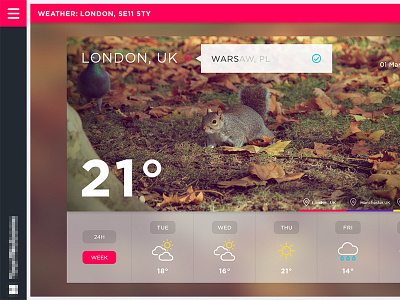 Weather app application flat layers photography shadow travel ui ux weather widget