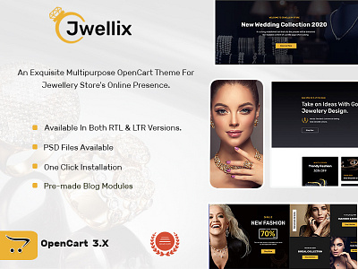 Jwellix - Jewellery Store OpenCart Theme blog design ecommerce design ecommerce shop opencart themes responsive design ux woocommerce
