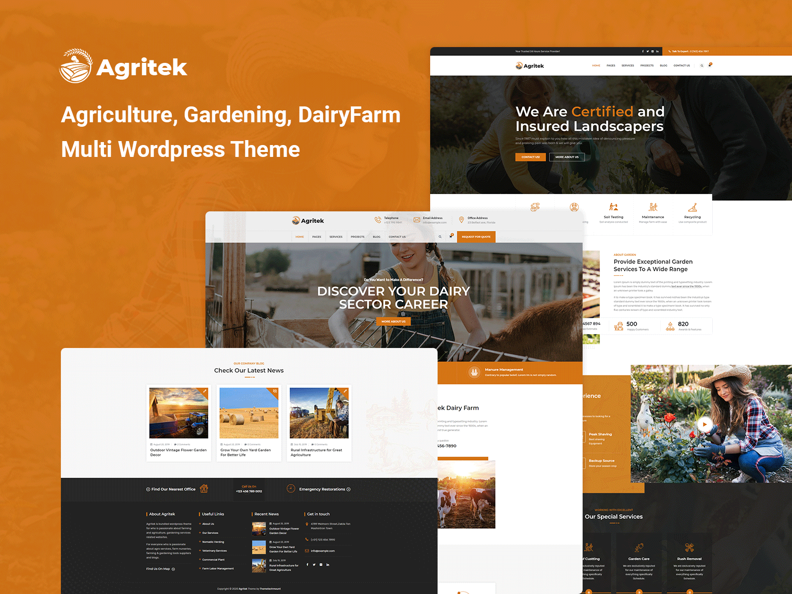 Agritek - Agriculture, Dairyfarm and Gardening WordPress Theme agricultural agriculture agriculture business consulting business dairy website ecommerce design responsive design wordpress