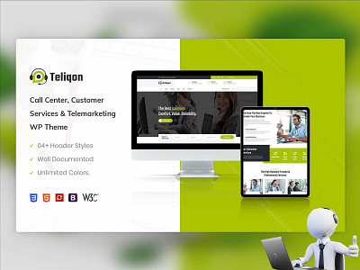 Teliqon | Call Center & Telemarketing WordPress Theme call center ecommerce design illustration responsive design responsive website telemarketing ux woocommerce wordpress development wordpress theme