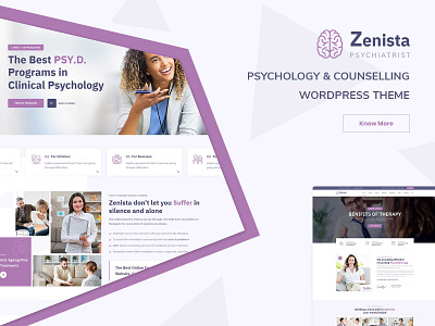 Zenista - Psychology & Counseling WordPress Theme clinical website theme corporate ecommerce design responsive responsive design wordpress development wordpress theme