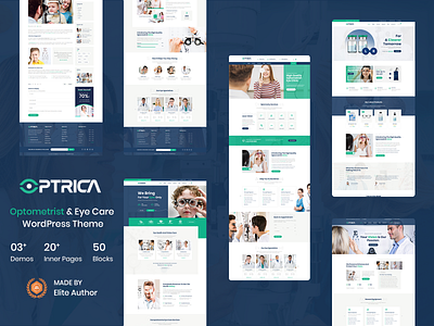 optrica, Optometrist & Eye Care WordPress Theme corporate eye care medical websites responsive design uidesign uiux design woocommerce wordpress development wordpress theme