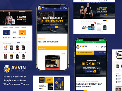 Avvin - Fitness Nutrition and Supplements Store WooCommerce Them woocommerce theme