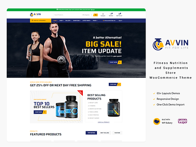 Fitness Nutrition and Supplements Store WooCommerce Theme