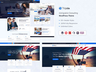 Tripzia – Immigration Consulting WordPress Theme animation ecommerce design responsive design visa service woocommerce wordpress theme