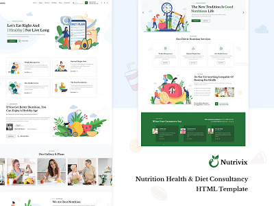 Nutrivix - Nutrition Consultancy HTML Template design responsivedesign seofriendly weight management woocommerce wordpressdevelopment wordpresstheme