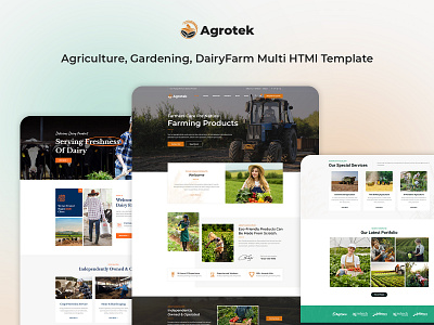 Agrotek | Agriculture, Dairy farm and Gardening HTML Template business ecommerce design html5 template responsive responsive design uiux woocommerce wordpress wordpress development wordpress theme