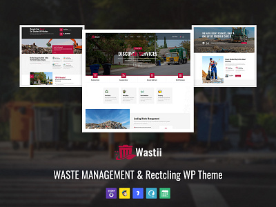 Wastii - Waste Management Services WordPress Theme business design responsive responsive design waste removal wordpress theme