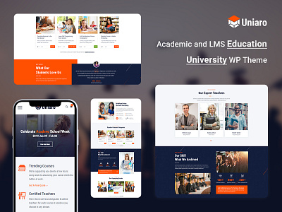 Uniaro - Academics and Education LMS WordPress Theme business html responsive design students study university wordpress development wordpress theme