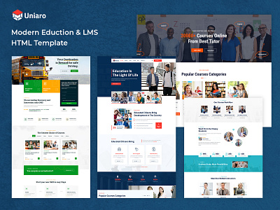 Uniaro - LMS Education HTML Template business css ecommerce design html responsive responsive design template uiux wordpress development wordpress theme