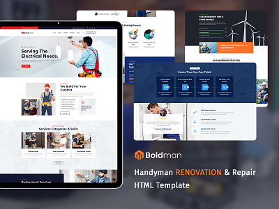 Boldman - Handyman Renovation Services HTML Template business css ecommerce design html industry renovation responsive design template wordpress wordpress theme