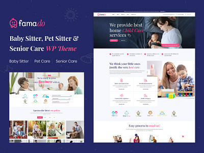 Famado - Baby & Pet Sitter Services WordPress Theme uiux website template woocommerce wordpress themes