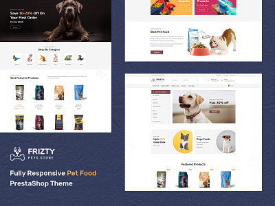 Frizty - Pet Store and Food PrestaShop Theme css html opencart prestashop responsive theme template
