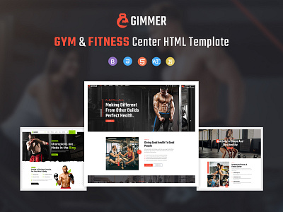Gimmer - Fitness & Gym HTML Template css html sports theme template uiux uiux designs woocommerce