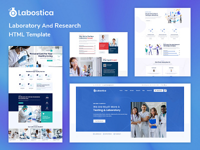 Labostica - Laboratory & Science Research HTML Template css html scientific research template